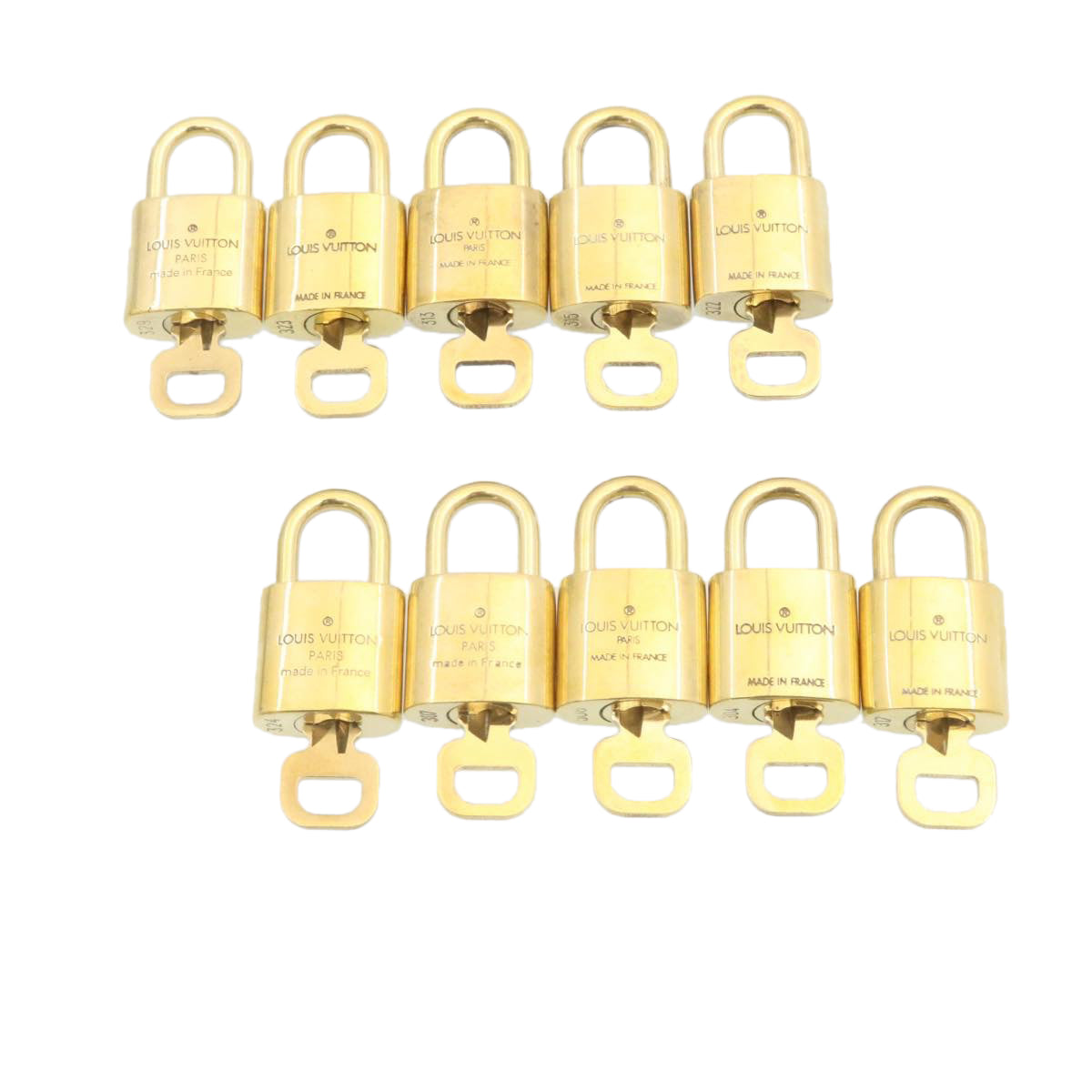 LOUIS VUITTON Padlock 10set Gold Tone LV cr885