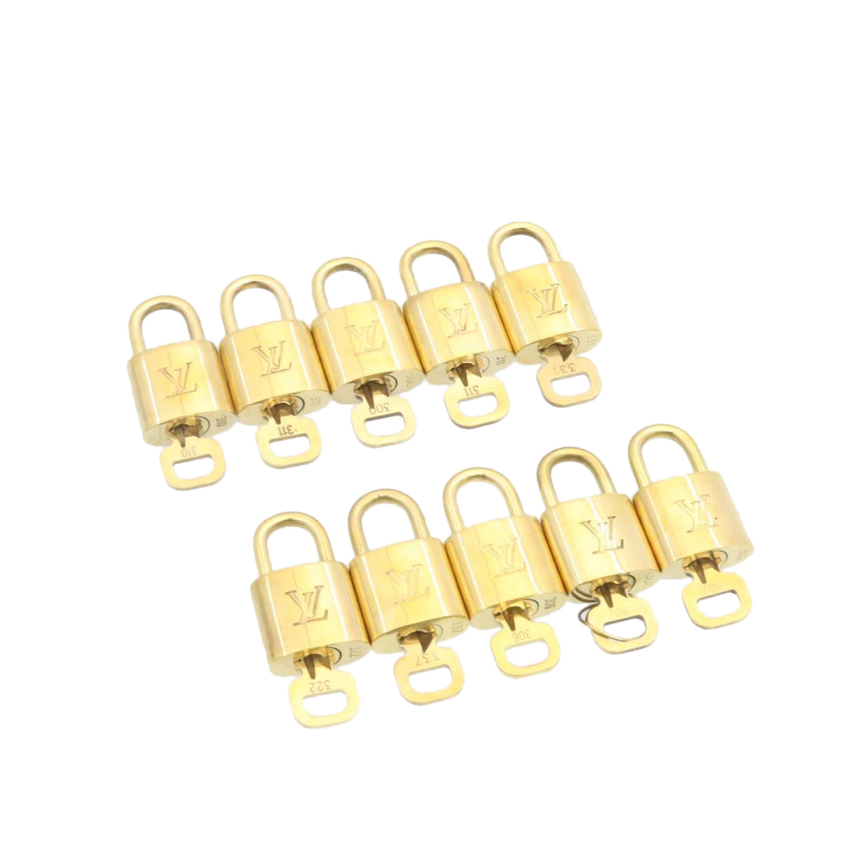 LOUIS VUITTON Padlock 10set Gold Tone LV cr886