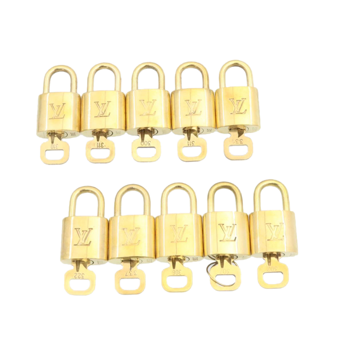 LOUIS VUITTON Padlock 10set Gold Tone LV cr886