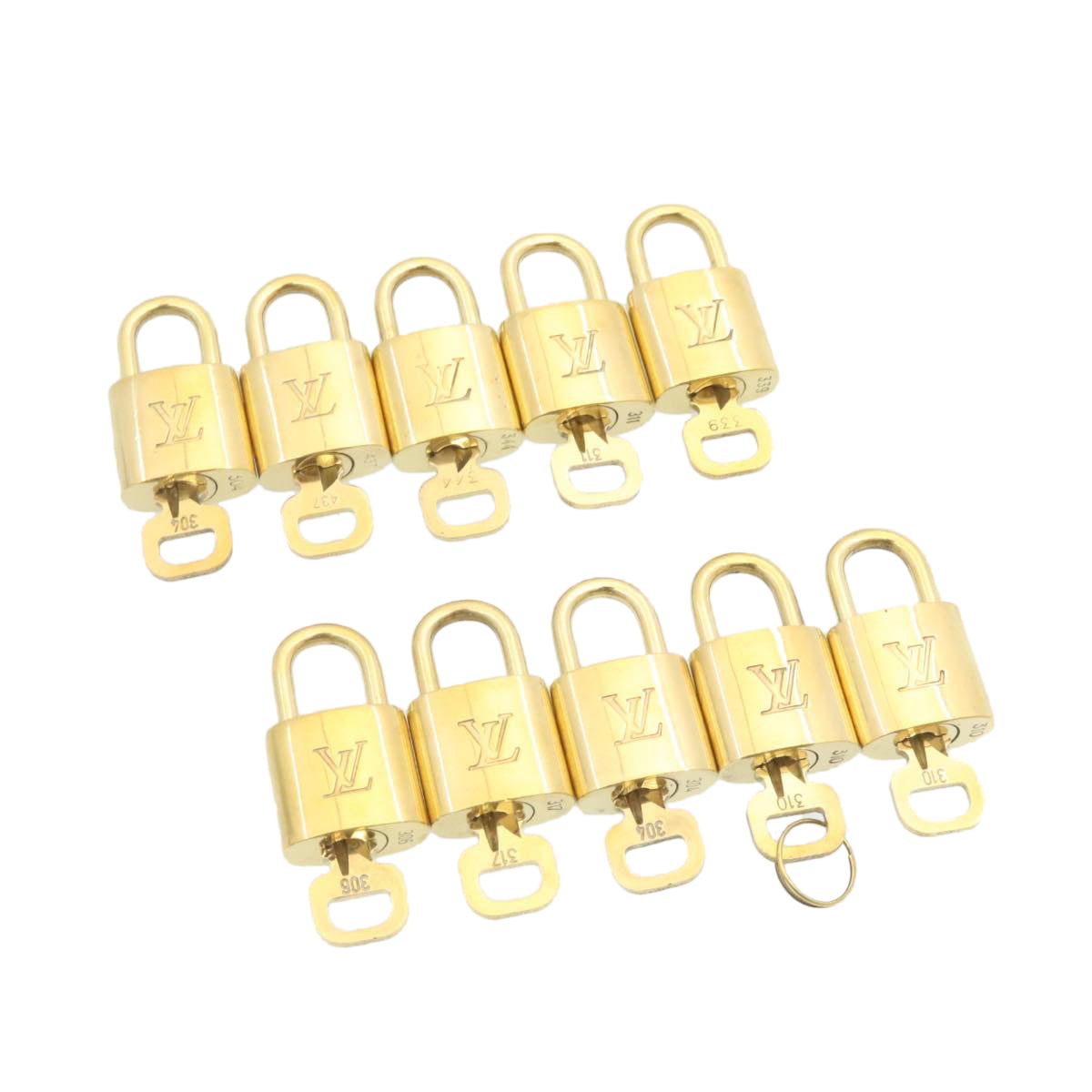 LOUIS VUITTON Padlock 10set Gold Tone LV cr888