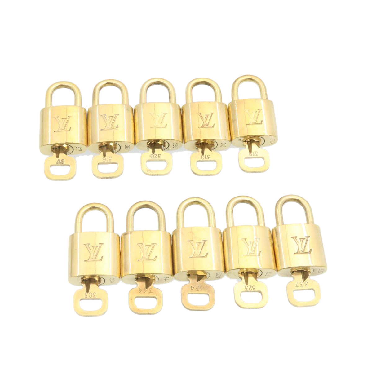LOUIS VUITTON Padlock 10set Gold Tone LV cr889