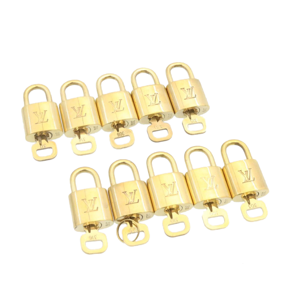 LOUIS VUITTON Padlock Padlock 10set Gold Tone LV cr890