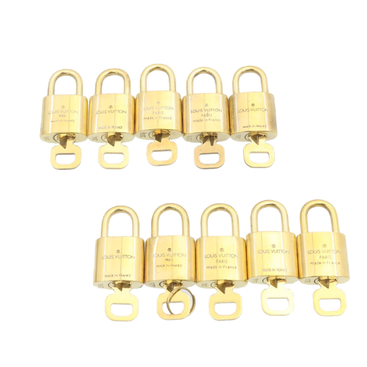LOUIS VUITTON Padlock Padlock 10set Gold Tone LV cr890