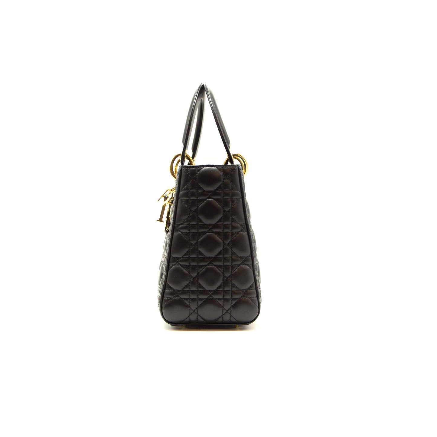 Luxury Dior Black Quilted Cannage Leather Medium Lady Luxury Dior Tote Bag