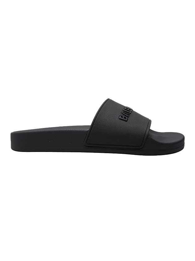Luxury Balenciaga Women's Logo Slide Slippers Black