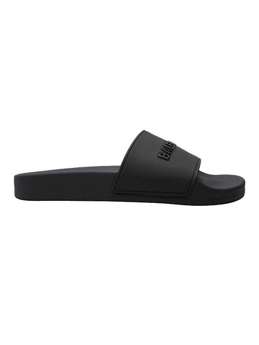 Luxury Balenciaga Women's Logo Slide Slippers Black