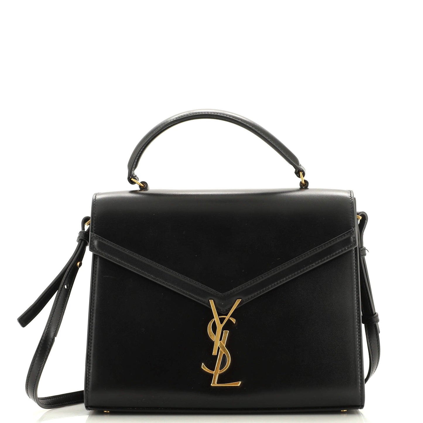 Luxury Saint Laurent Cassandra Top Handle Bag Leather Medium