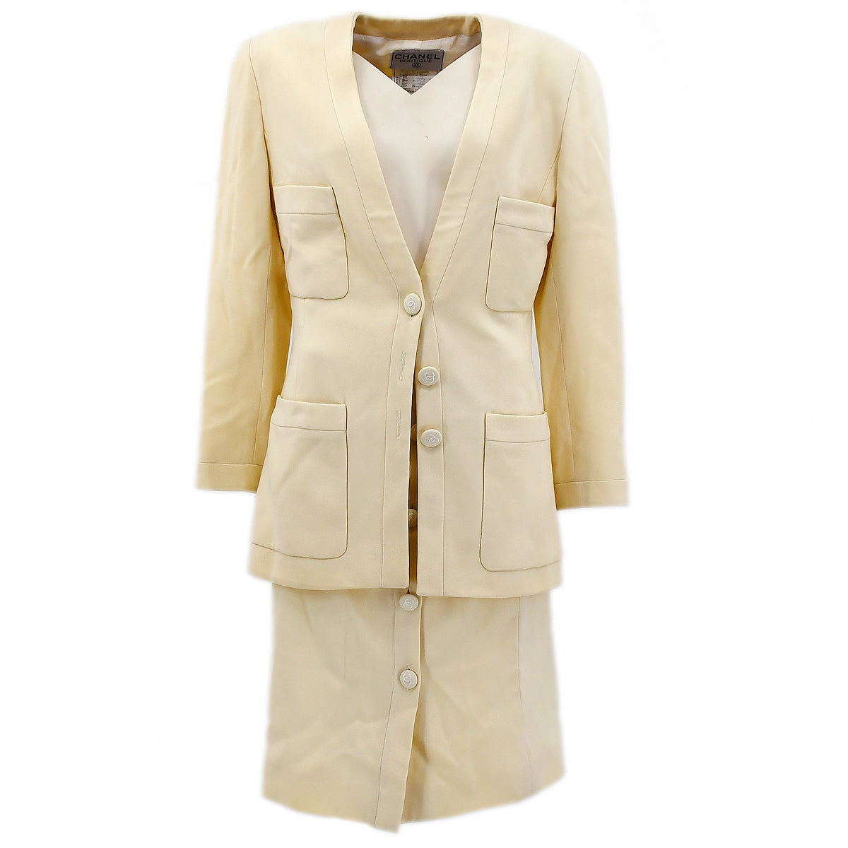Luxury Chanel 1993 jacket skirt suit #42