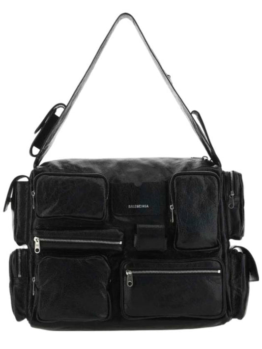Luxury Balenciaga Superbusy Large Shoulder Bag Black