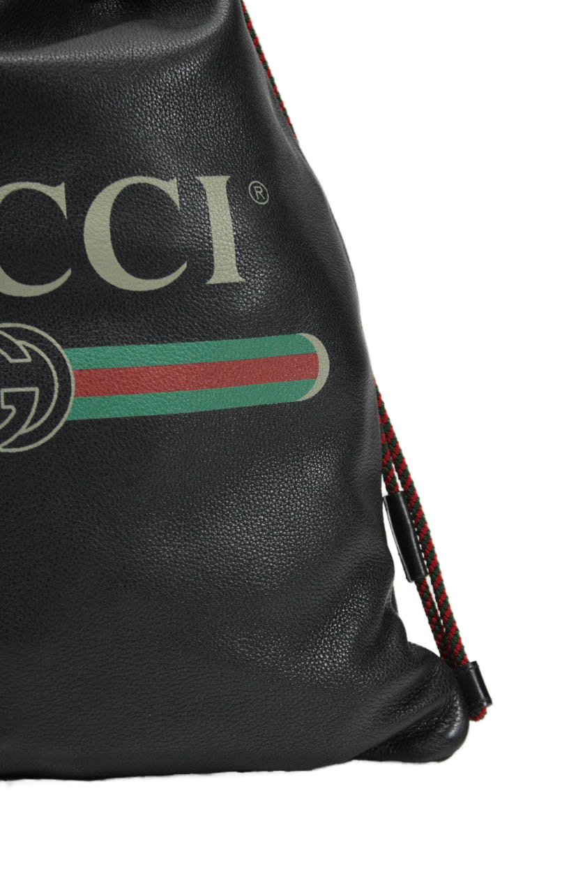 Luxury Gucci Trending 2025 Womens Double Top Handle Grain Leather Logo Backpack Handbag Black Brown