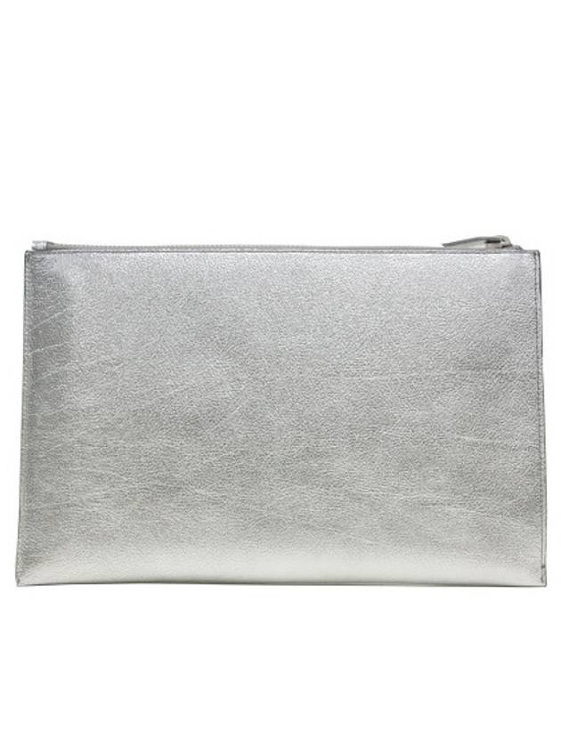Luxury Saint Laurent Red Star Point Clutch Bag Silver