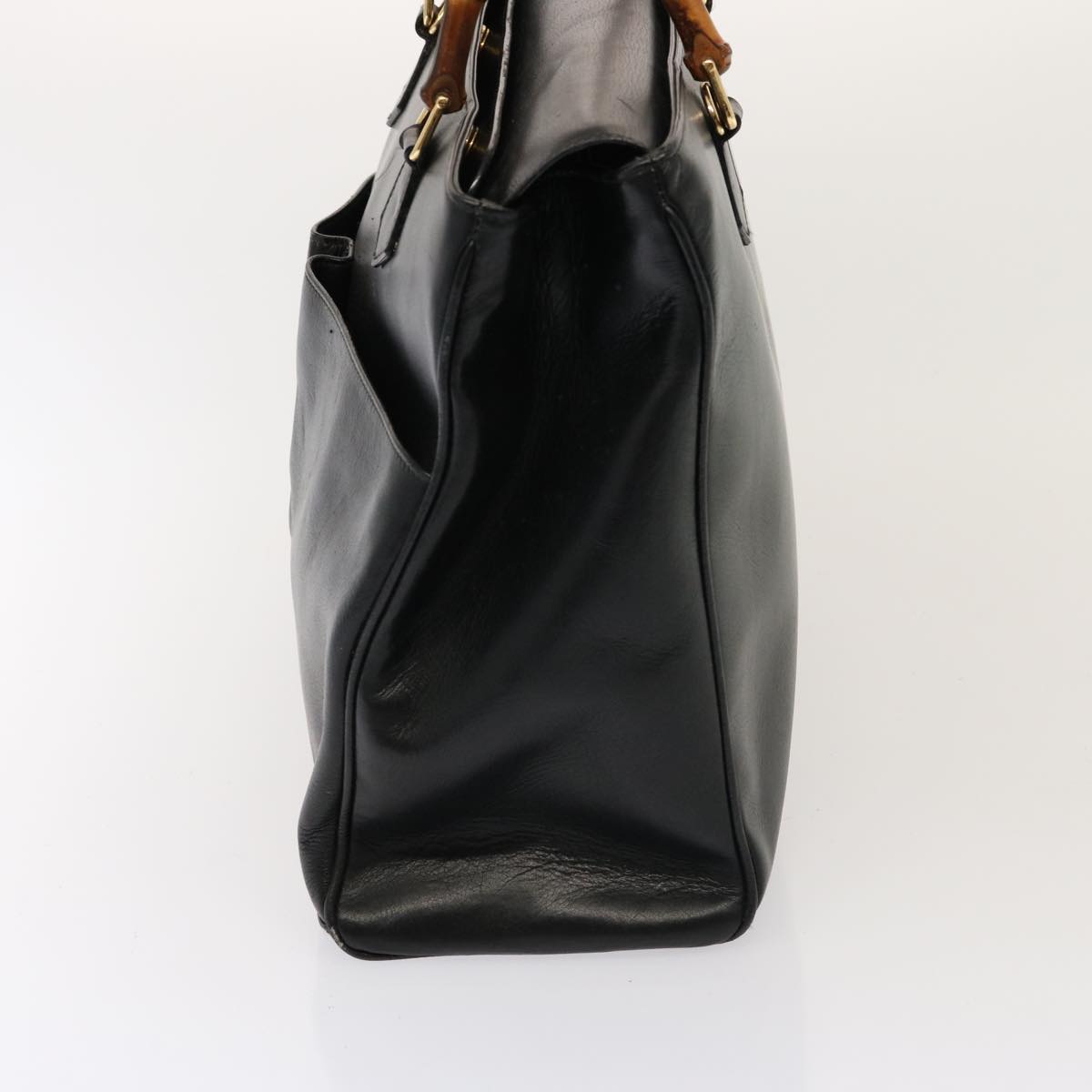 Luxury Gucci Trending 2025 Bamboo Hand Bag Leather Black 002 2850 0322 0 Auth 75958