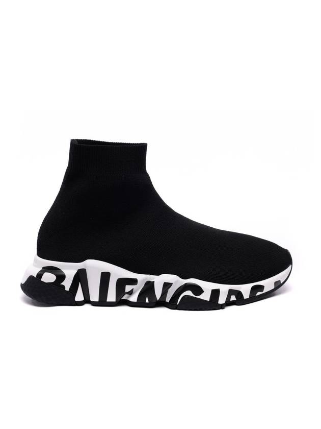 Luxury Balenciaga Speed Midsole Graffiti High Top Sneakers White Black