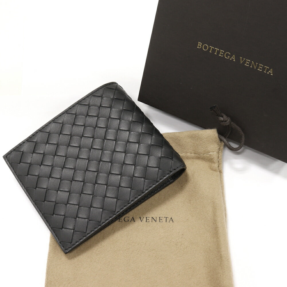 Luxury Bottega Veneta Intrecciato Calf Wallet Black