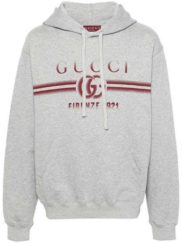 Luxury Gucci Trending 2025 Double G Print Cotton Jersey Hoodie Grey
