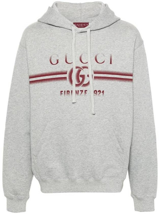 Luxury Gucci Trending 2025 Double G Print Cotton Jersey Hoodie Grey