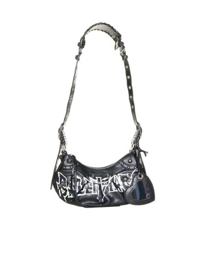 Luxury Balenciaga Le Cargol XS DIY Metal Lambskin Shoulder Bag Black