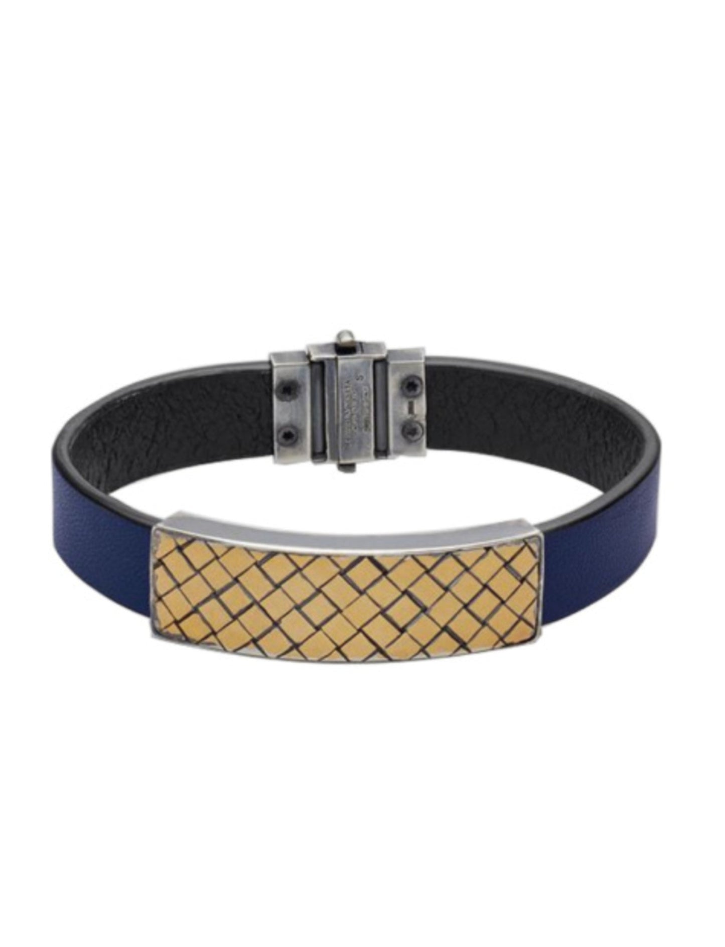 Luxury Bottega Veneta Starry Blue Leather Vintage Bracelet