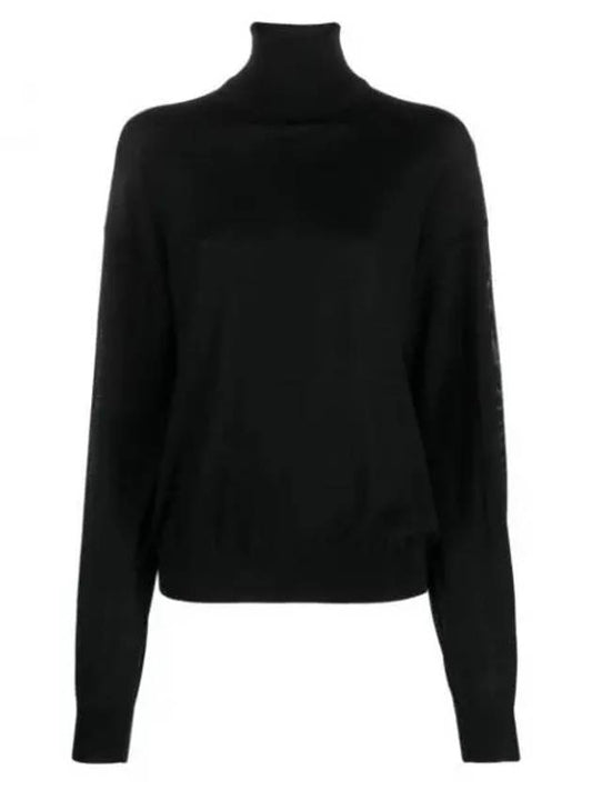 Luxury Saint Laurent Cassandre Turtleneck Black