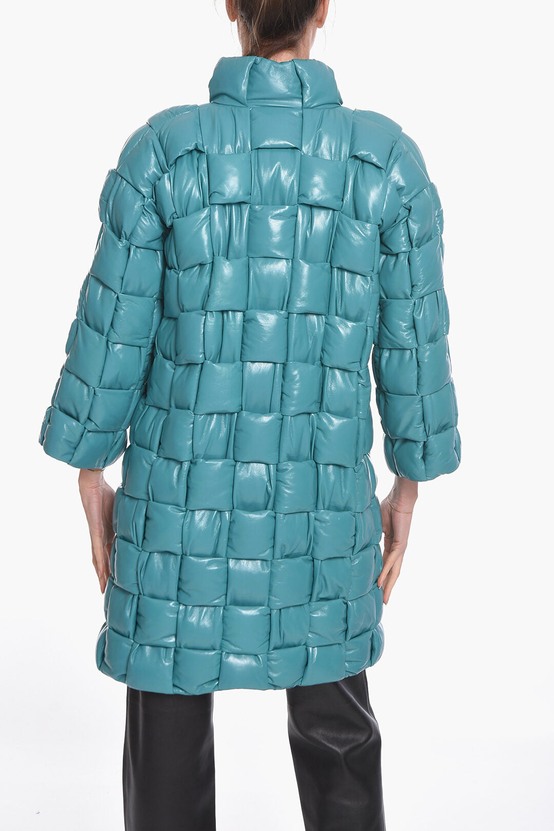 Luxury Bottega Veneta Quilted Intreccio leather Coat