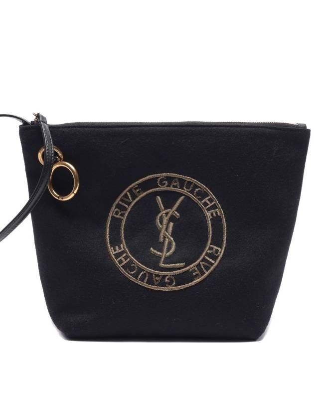 Luxury Saint Laurent Rive Gauche Pouch Bag Black