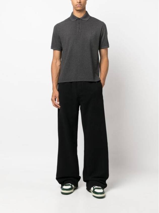 Luxury Saint Laurent Cassandre Cotton Polo Shirt Grey