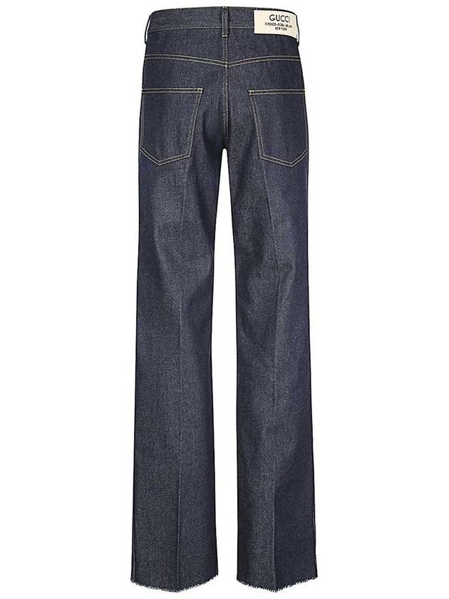 Luxury Gucci Trending 2025 Mid Rise Straight Denim Jeans Blue