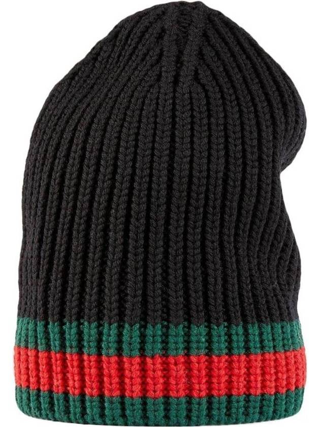 Luxury Gucci Trending 2025 Web Wool Beanie Black