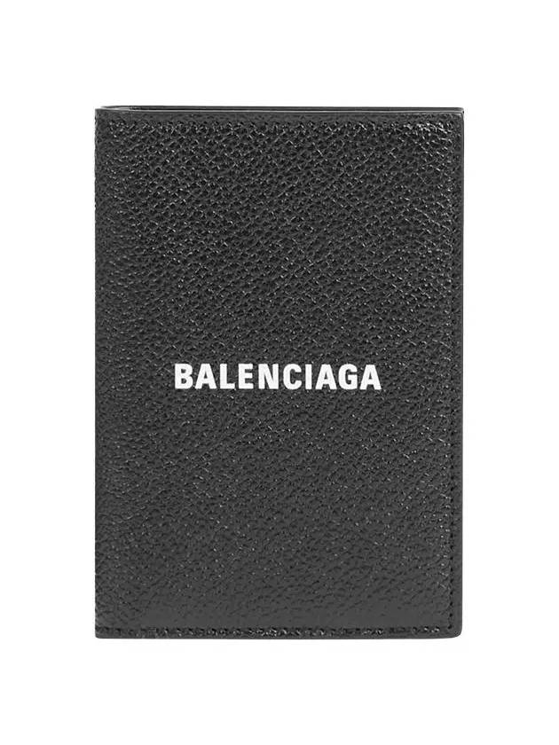 Luxury Balenciaga Cash Vertical Half Wallet Black