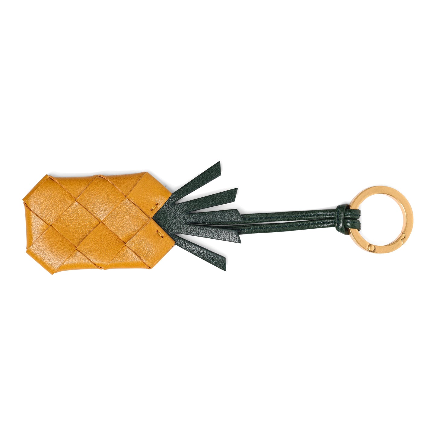 Luxury Bottega Veneta Intrecciato Pineapple Leather Key Chain