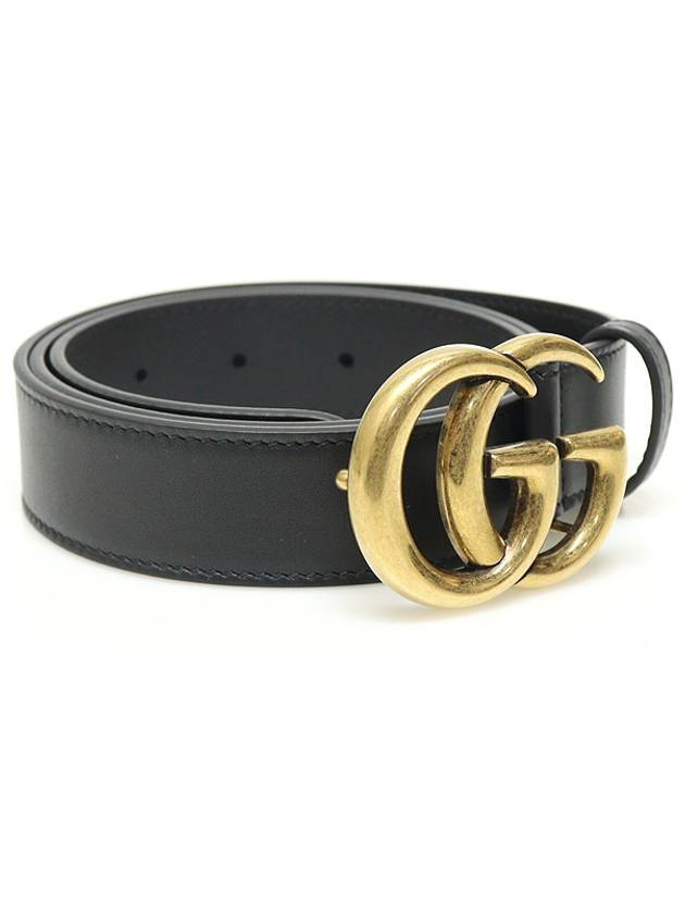 Luxury Gucci Trending 2025 Black leather gold plated double G buckle GG Marmont men s belt 85 414516