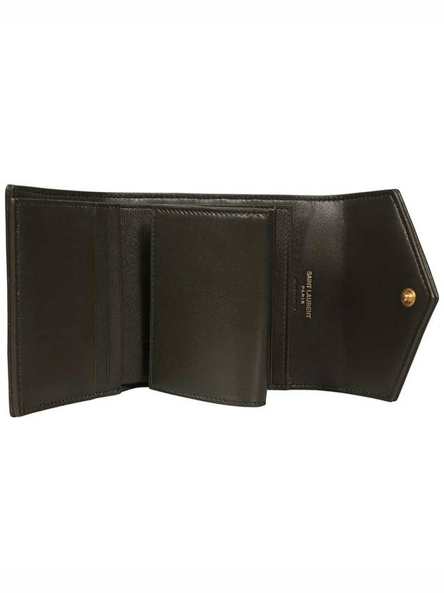 Luxury Saint Laurent Monogram Multi-Fold Half Wallet Green