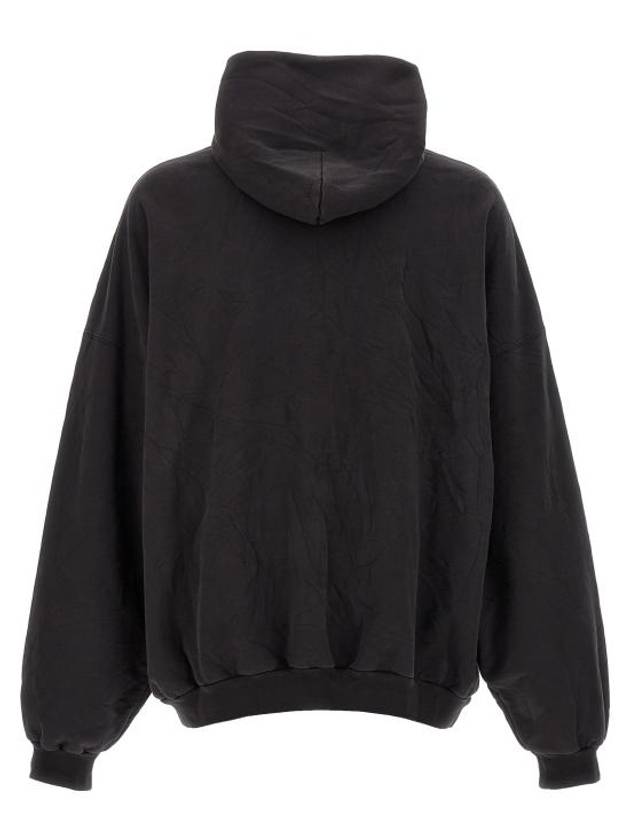 Luxury Balenciaga Paris Logo Print Hoodie Black