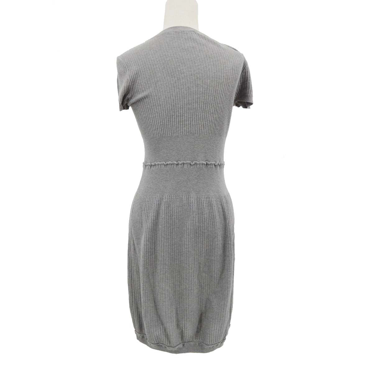 Luxury Chanel 2009 Spring CC stitch ribbed short-sleeved dress #36