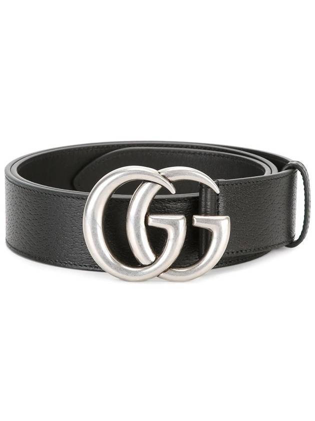 Luxury Gucci Trending 2025 GG Marmont Double Buckle Belt Black Silver