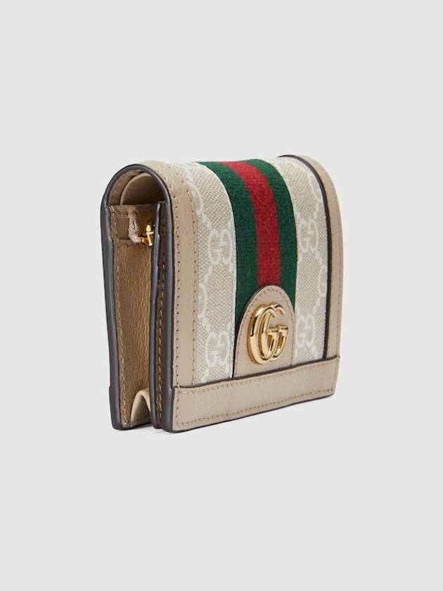 Luxury Gucci Trending 2025 Ophidia GG Supreme Card Wallet Beige White