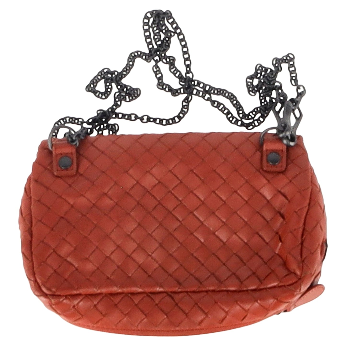 Luxury Bottega Veneta Baby Olimpia Shoulder Bag in Orange Nappa leather