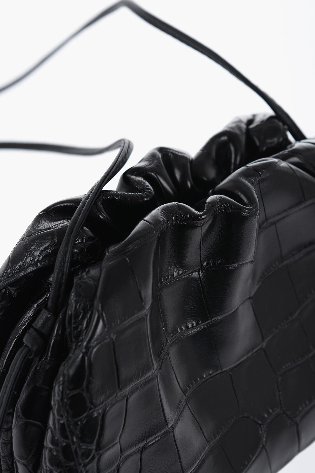 Luxury Bottega Veneta Alligator Skin Pouch With Magnetic Closure