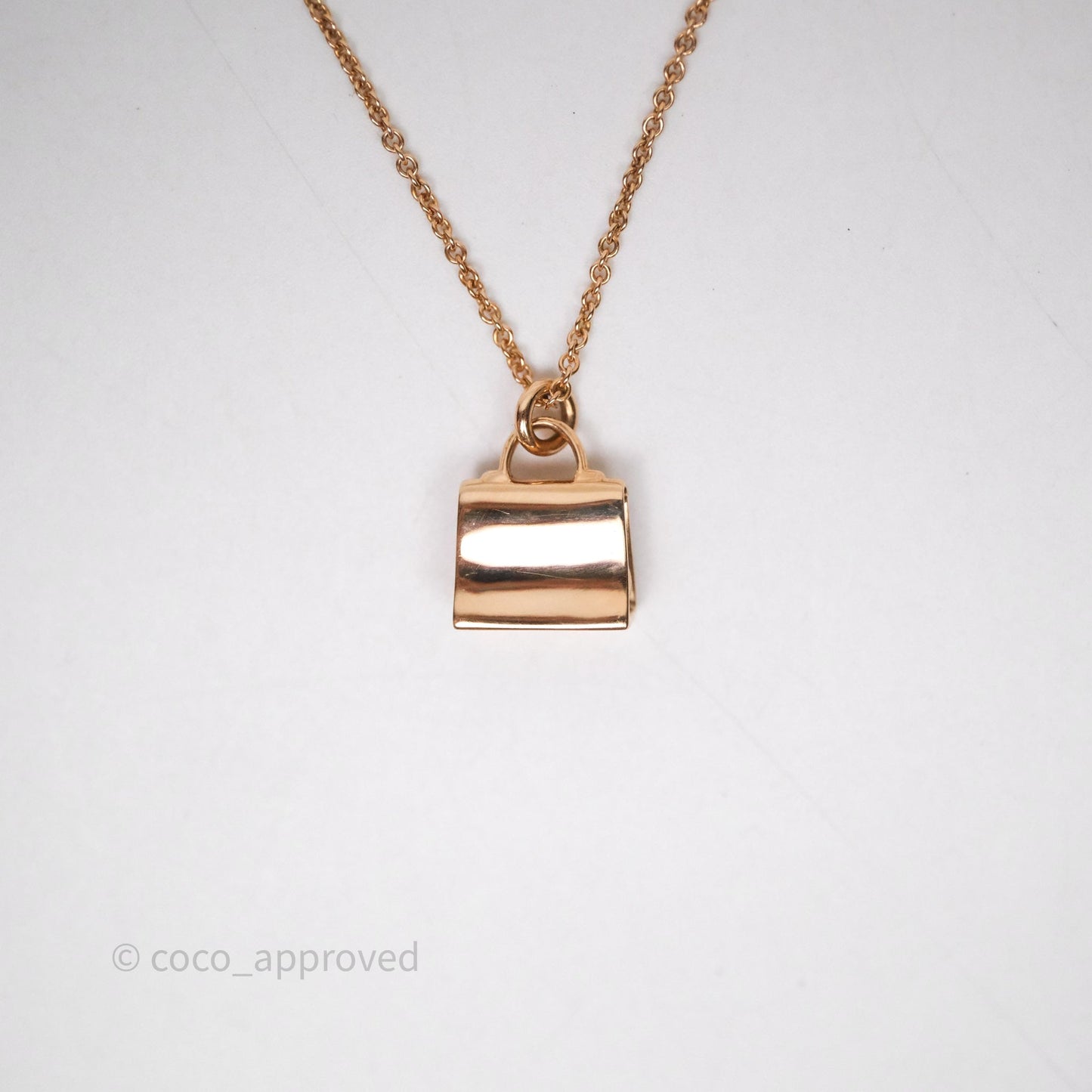 Hermès Kelly Amulettes Pink Diamonds Pendant Necklace Rose Gold