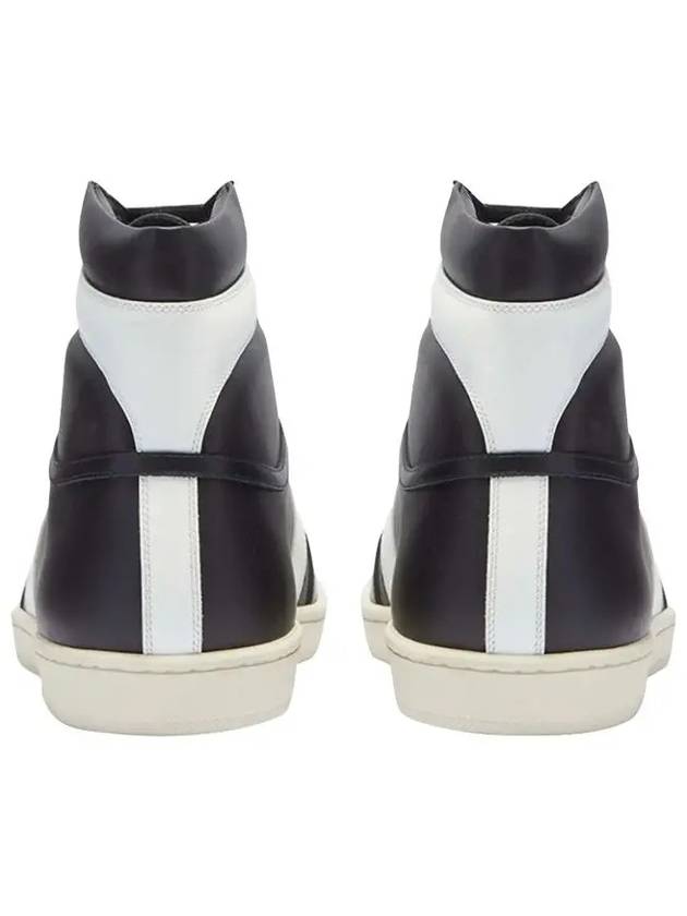 Luxury Saint Laurent Line Leather High Top Sneakers Black