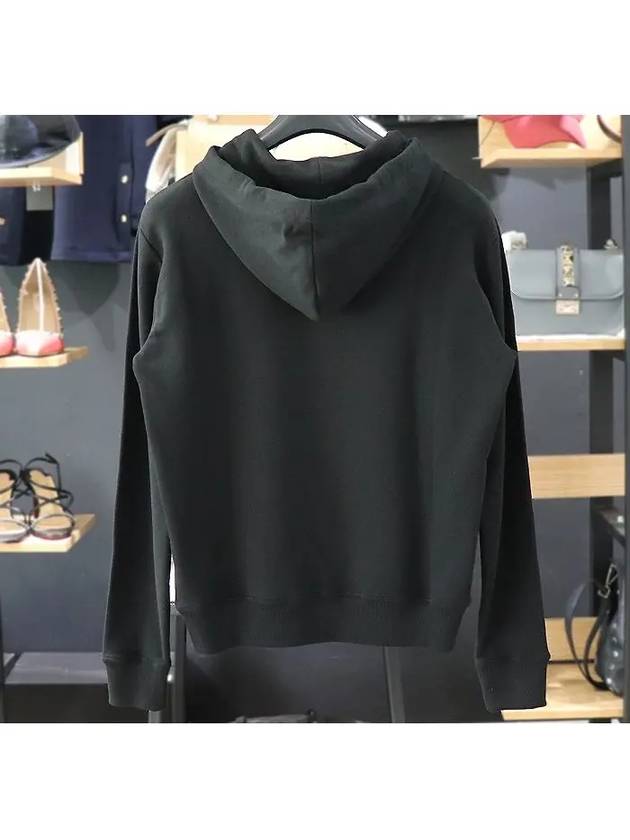 Luxury Saint Laurent Red Lip Print Cotton Hoodie Black