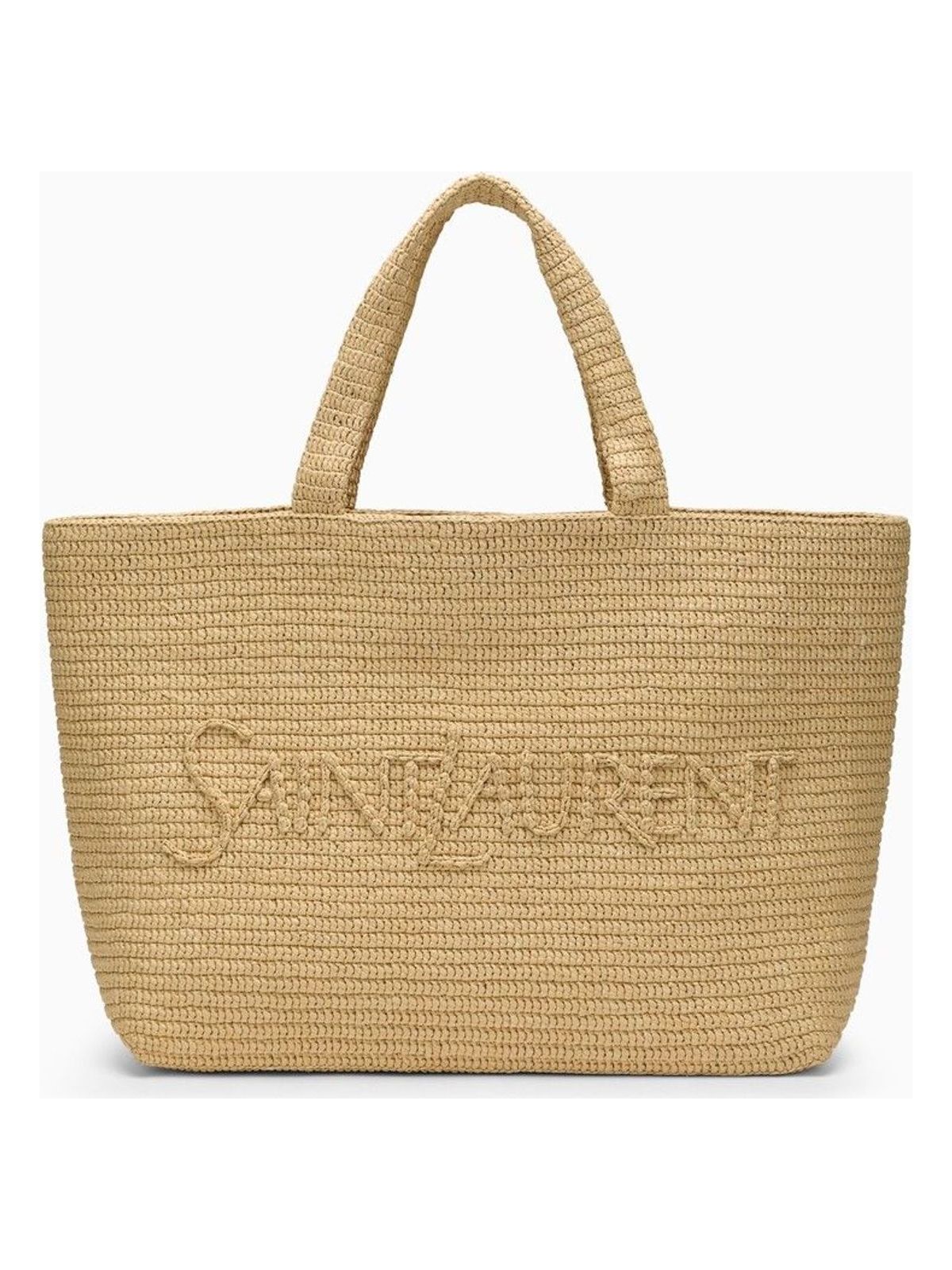 Luxury Saint Laurent Women's Logo Shopping Bag in Naturale | 776763GAAEL