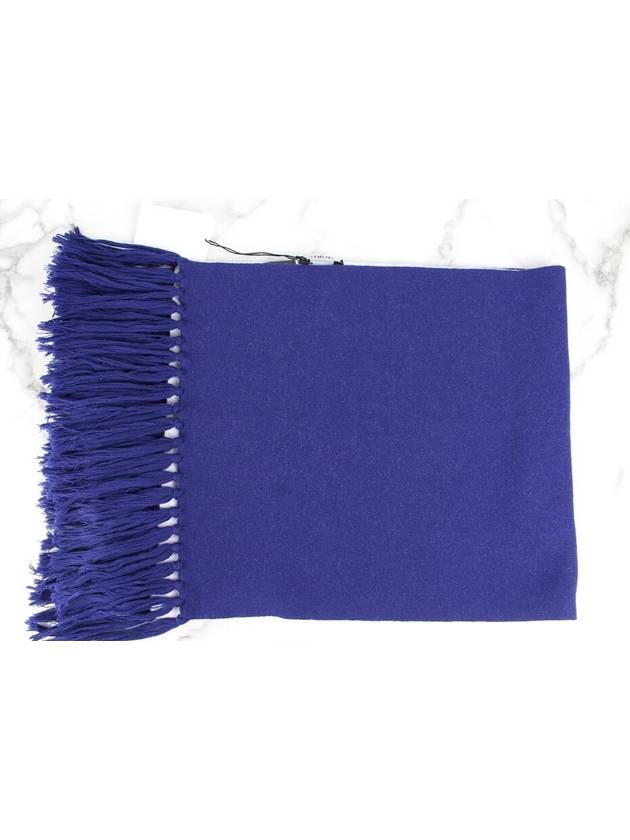 Luxury Balenciaga Wave logo wool muffler blue