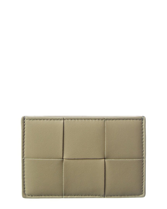 Luxury Bottega Veneta Cassette Maxi Intrecciato Leather Card Case