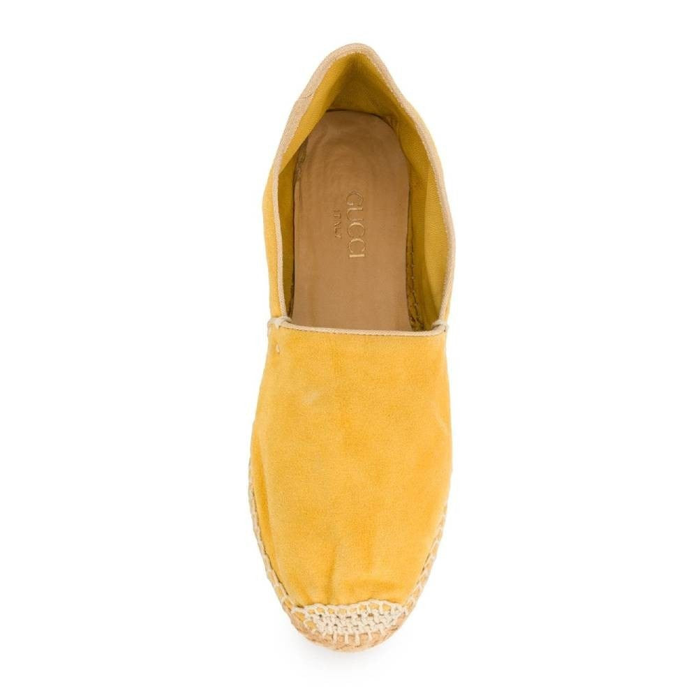 Luxury Gucci Trending 2025 Yellow Suede Espadrilles - '90s
