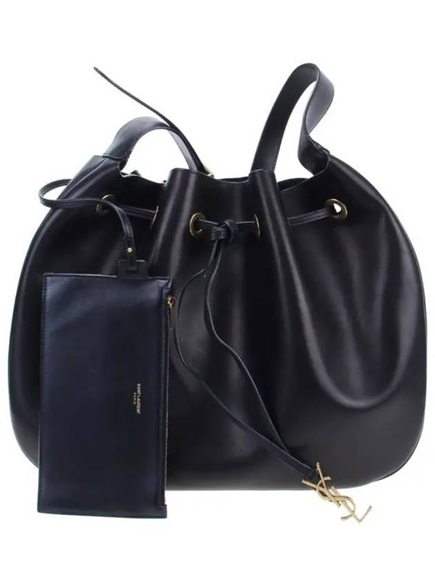 Luxury Saint Laurent Monogram Leather Shoulder Bag Black