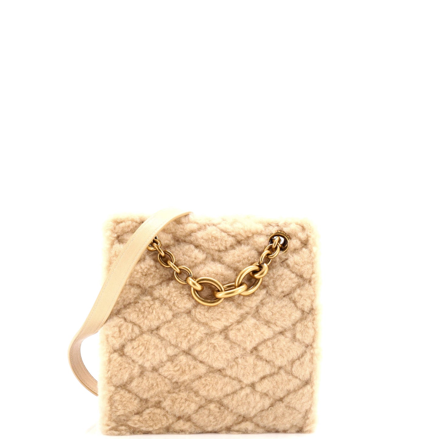 Luxury Saint Laurent Le Maillon Chain Shoulder Bag Quilted Shearling Small