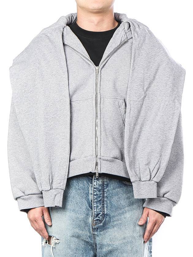 Luxury Balenciaga Incognito Zip-Up Hoodie Grey