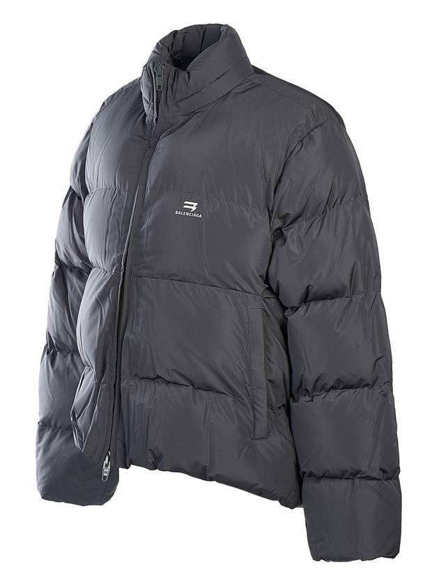 Luxury Balenciaga Sporty B Logo Point Down Padding Grey