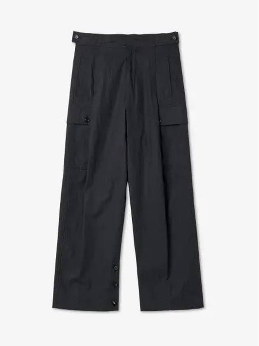 Luxury Bottega Veneta Cargo Cotton Twill Straight Pants Midnight Blue